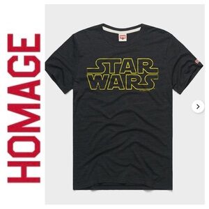 💵HOMAGE Black Tee with Yellow Star Wars Design Size Medium